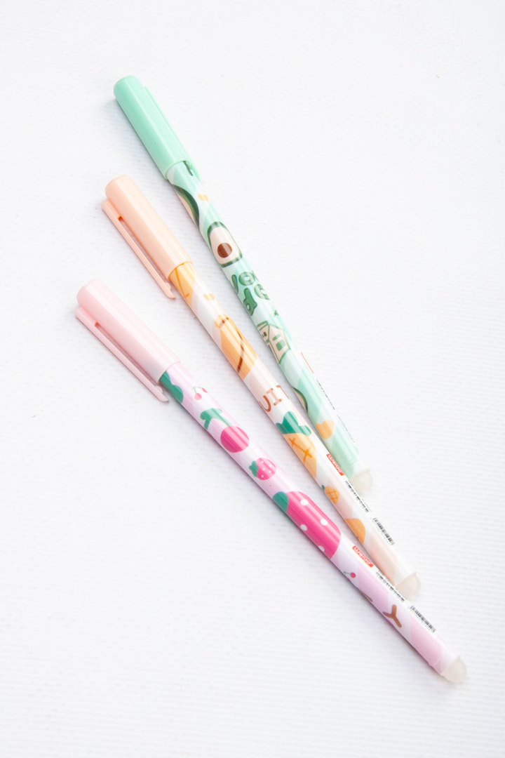 Ручка гелева, 0,5 мм, пиши-стирай, "Фрукти"